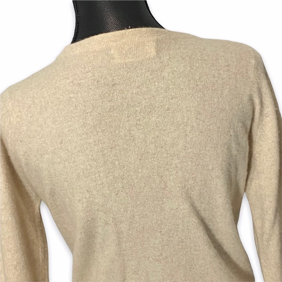 Vintage Cashmere Sweater Medium Beige Faux Collar - Picture 6 of 6